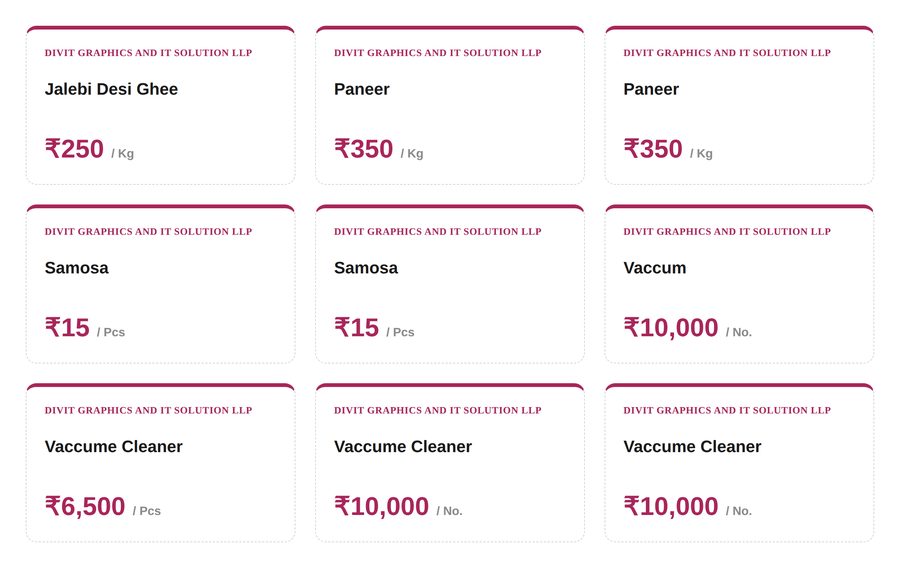 Divit printable product price tags with prices and units